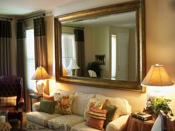 Living room wall decor mirrors