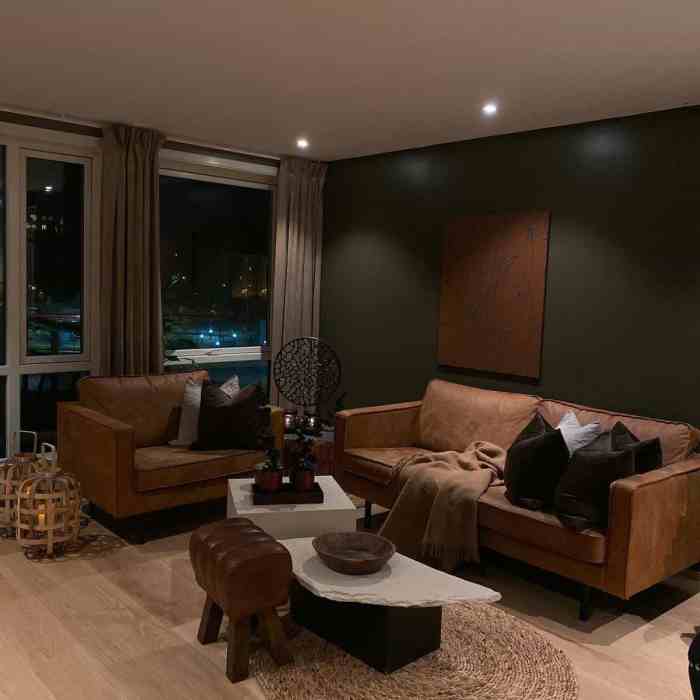 Brown sitting room decor