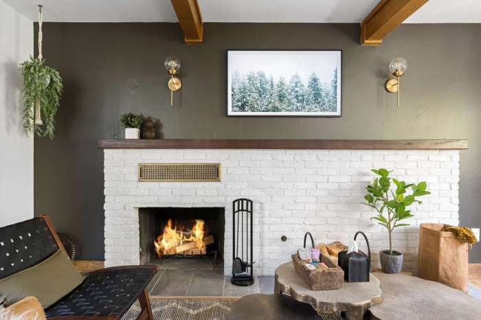 Decor living room with fireplace