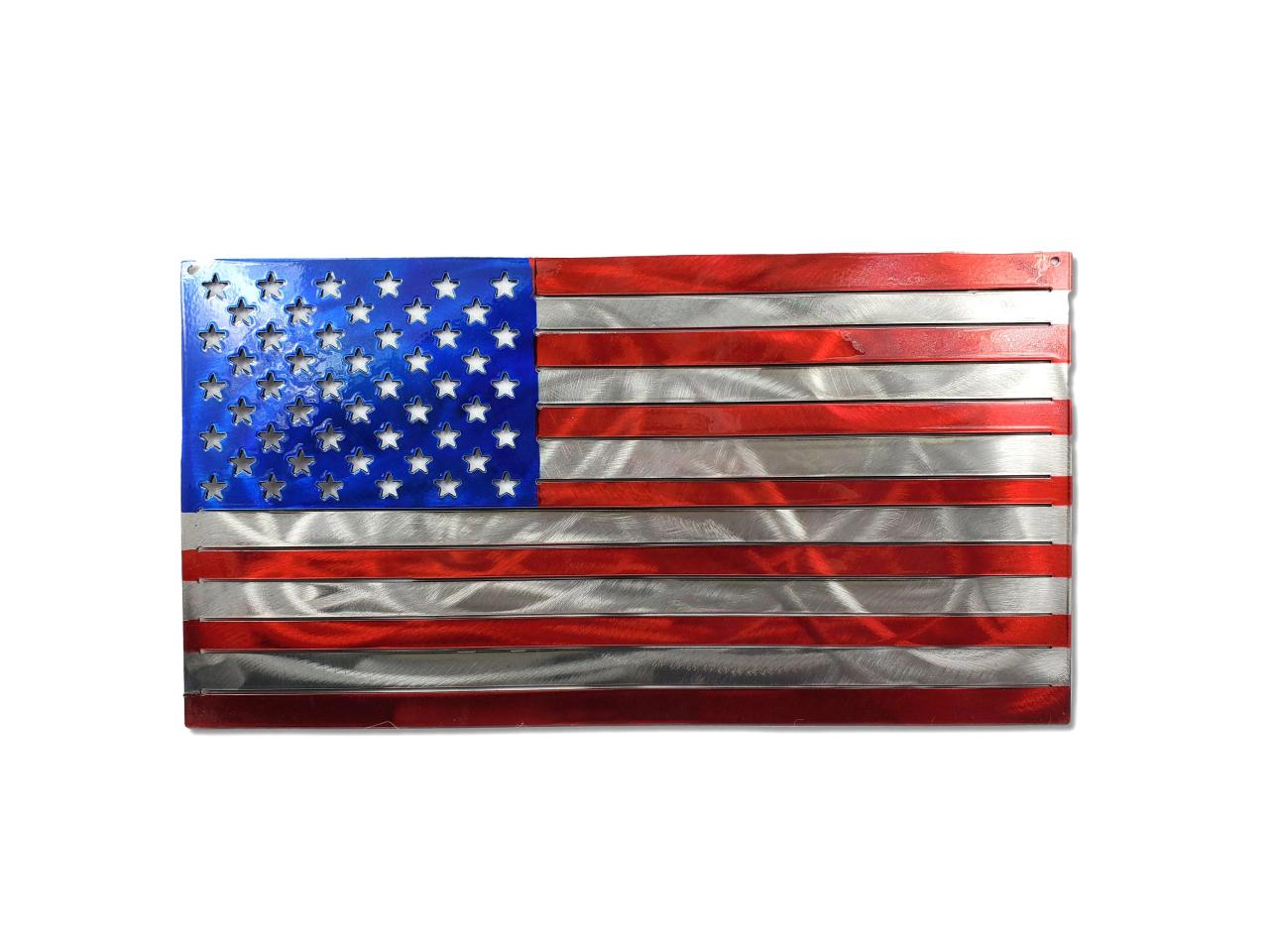 Metal american flag outdoor decor