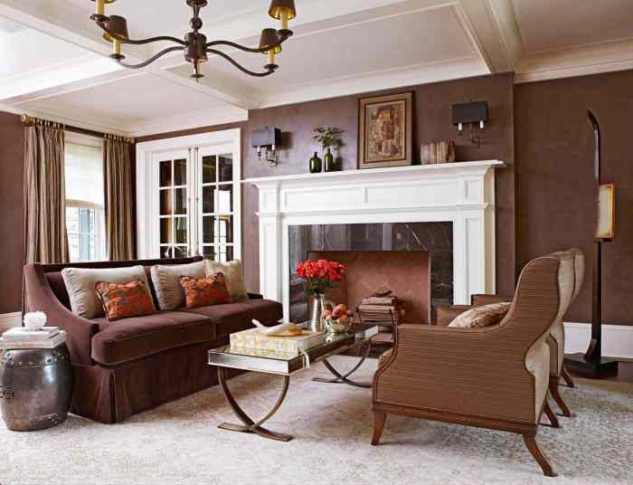 Room living brown sofa ideas colors modern couch chocolate designs decor yellow decorating rugs dark paint furniture curtains choose board