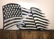 Metal American Flag Outdoor Decor